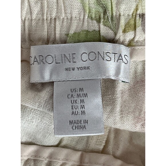 NEW‎ Caroline Constas Linen Blend Floral Shorts Size M Cottage Feminine Toile - Picture 8 of 10